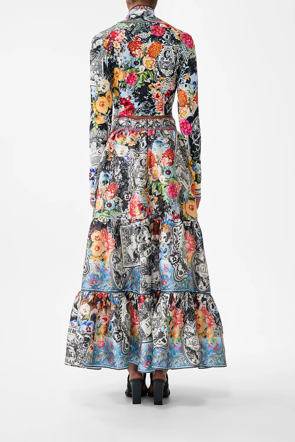 HIGH WAISTED TIERED SKIRT FLOWER SHOWERS - Image 2