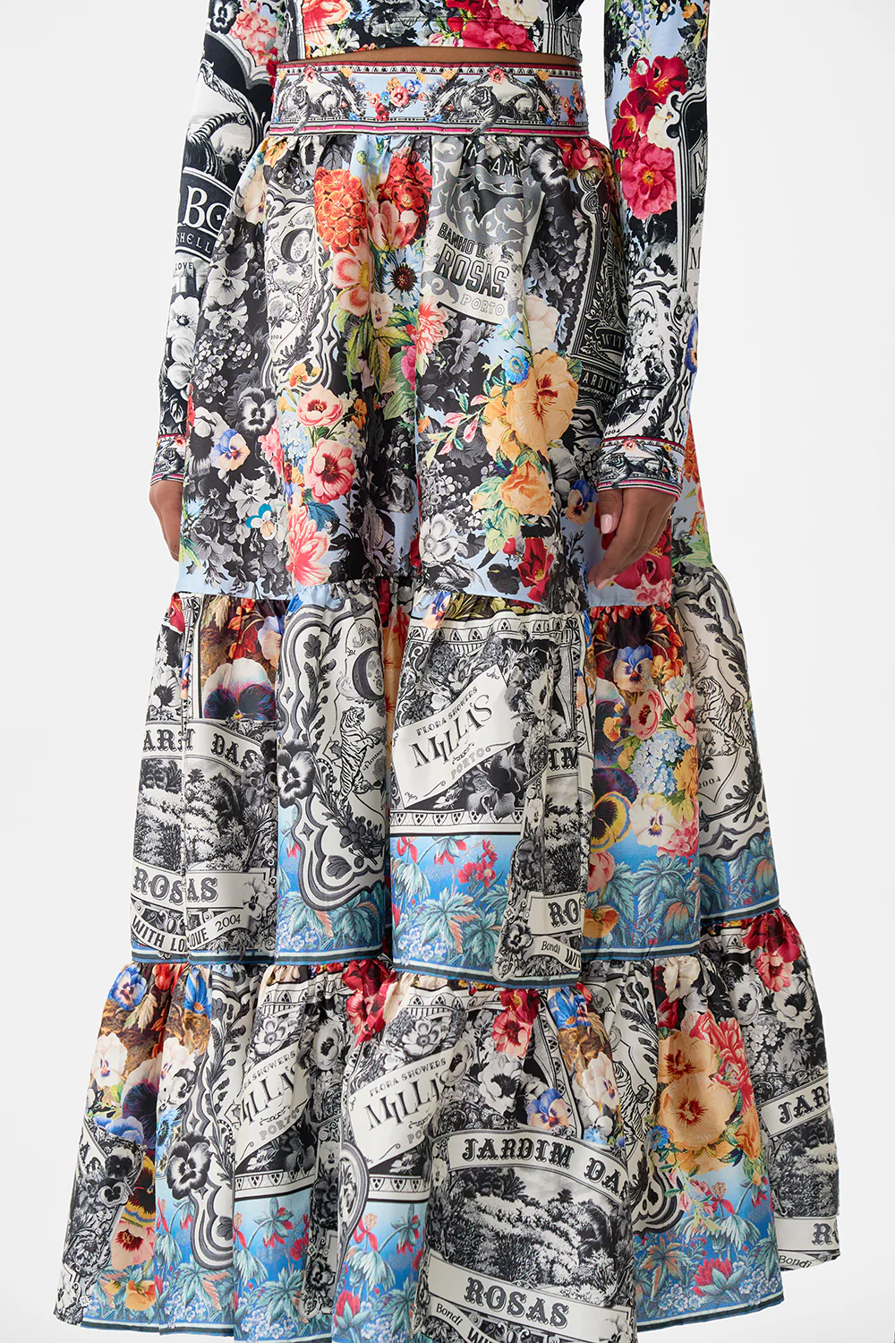 HIGH WAISTED TIERED SKIRT FLOWER SHOWERS - Image 5