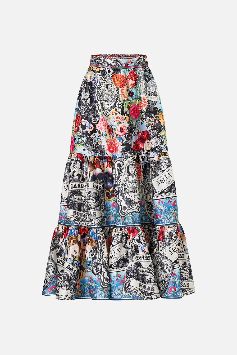 HIGH WAISTED TIERED SKIRT FLOWER SHOWERS - Image 7