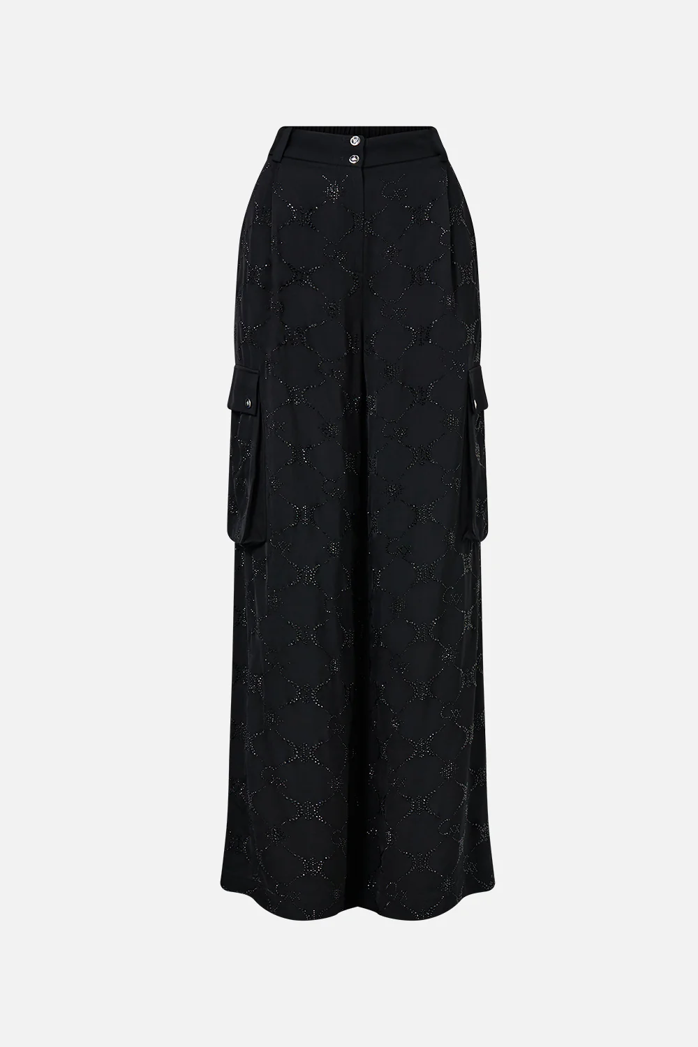 WIDE LEG UTILITY PANTS SOLID BLACK - Image 3