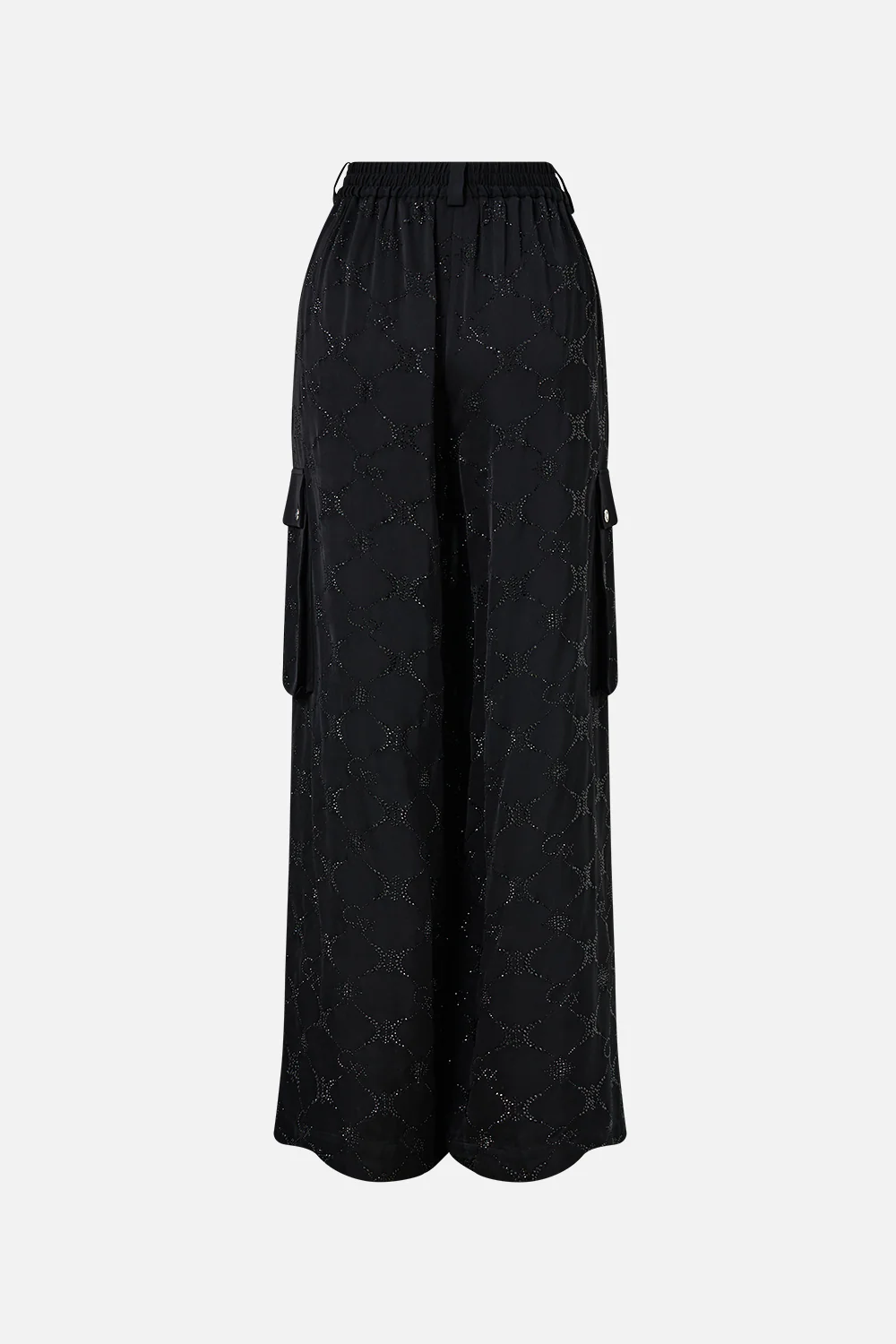 WIDE LEG UTILITY PANTS SOLID BLACK - Image 7