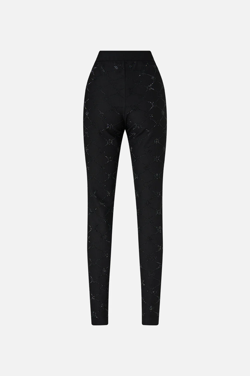 BUTTON EMBELLISHED PONTE PANT SOLID BLACK - Image 8