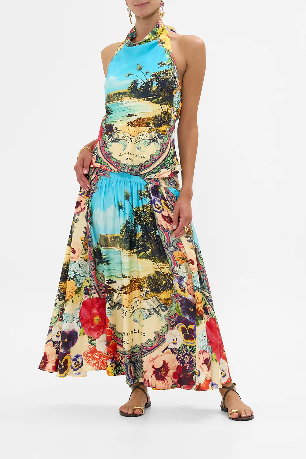 FITTED WAIST GATHERED SKIRT BATHING BOMBSHELL