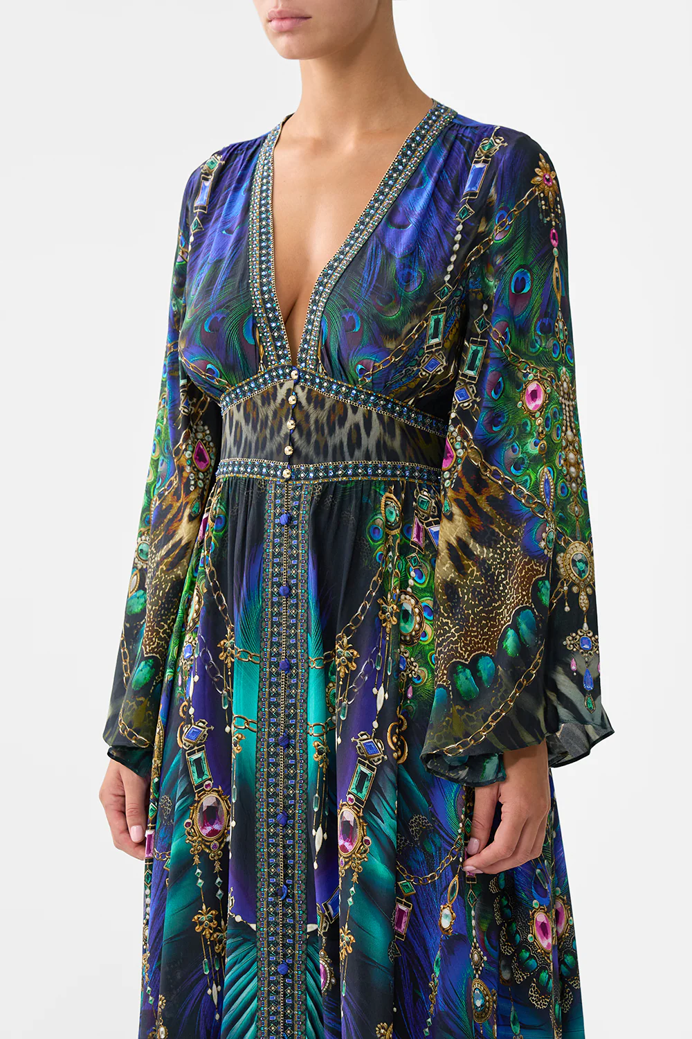 KIMONO SLEEVE DRESS WITH SHIRRING DETAIL DOMINICAN DECADENCE - Image 5