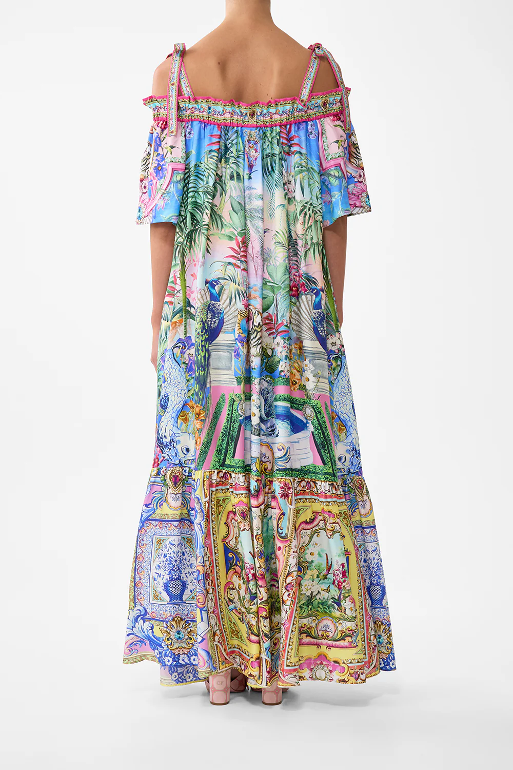 LONG OFF SHOULDER FRILL DRESS WITH STRAPS SPIRIT OF SANTA MARIA - Image 2