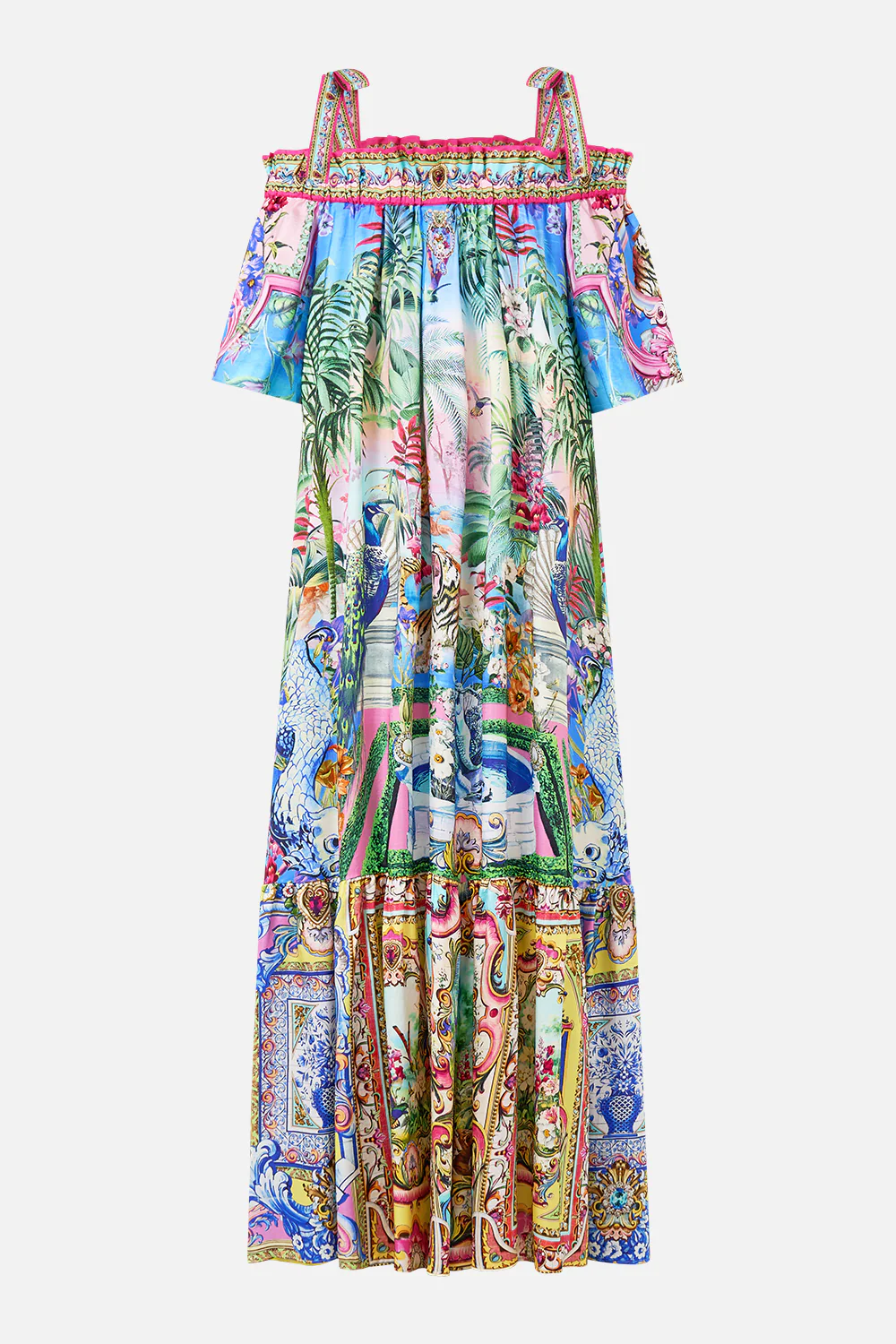 LONG OFF SHOULDER FRILL DRESS WITH STRAPS SPIRIT OF SANTA MARIA - Image 7