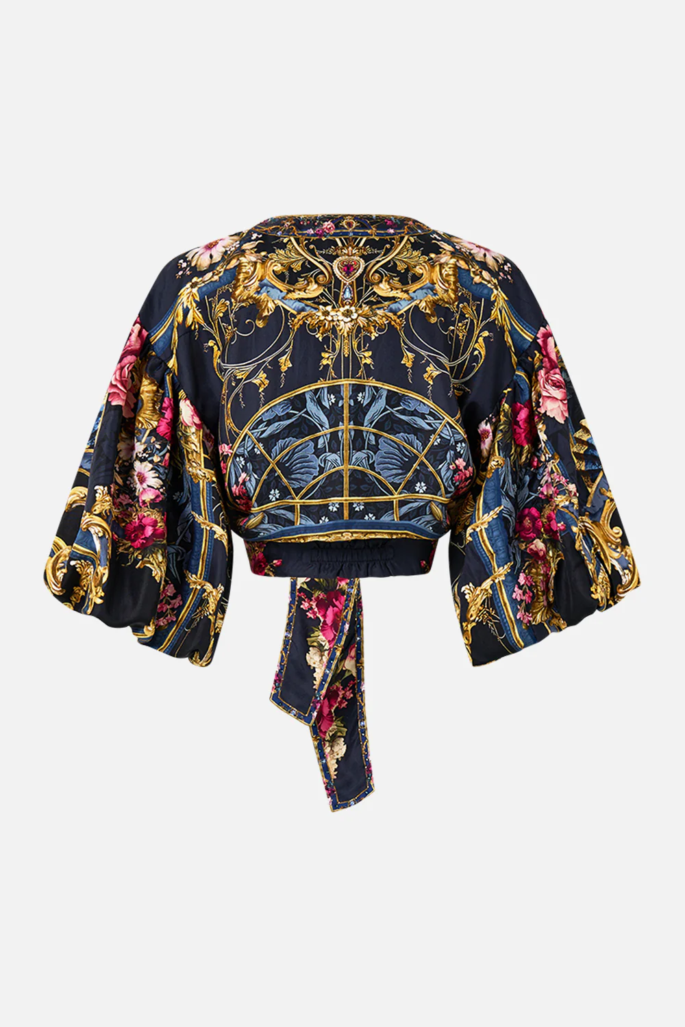 TIE FRONT PUFF SLEEVE TOP ORNATE ON A PLATE - Image 8