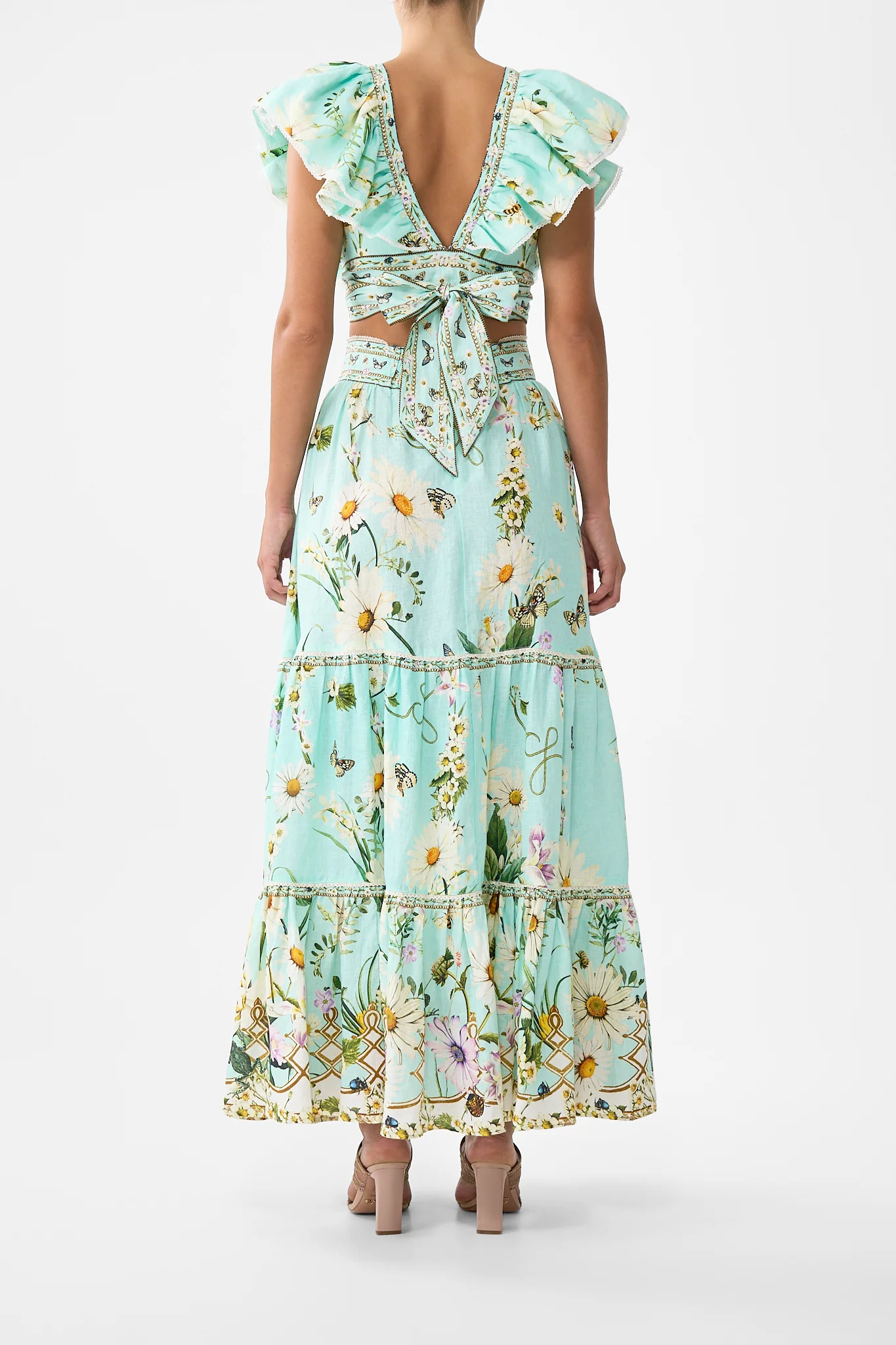 RUFFLE WRAP TOP FLORAL FREEFALL - Image 2