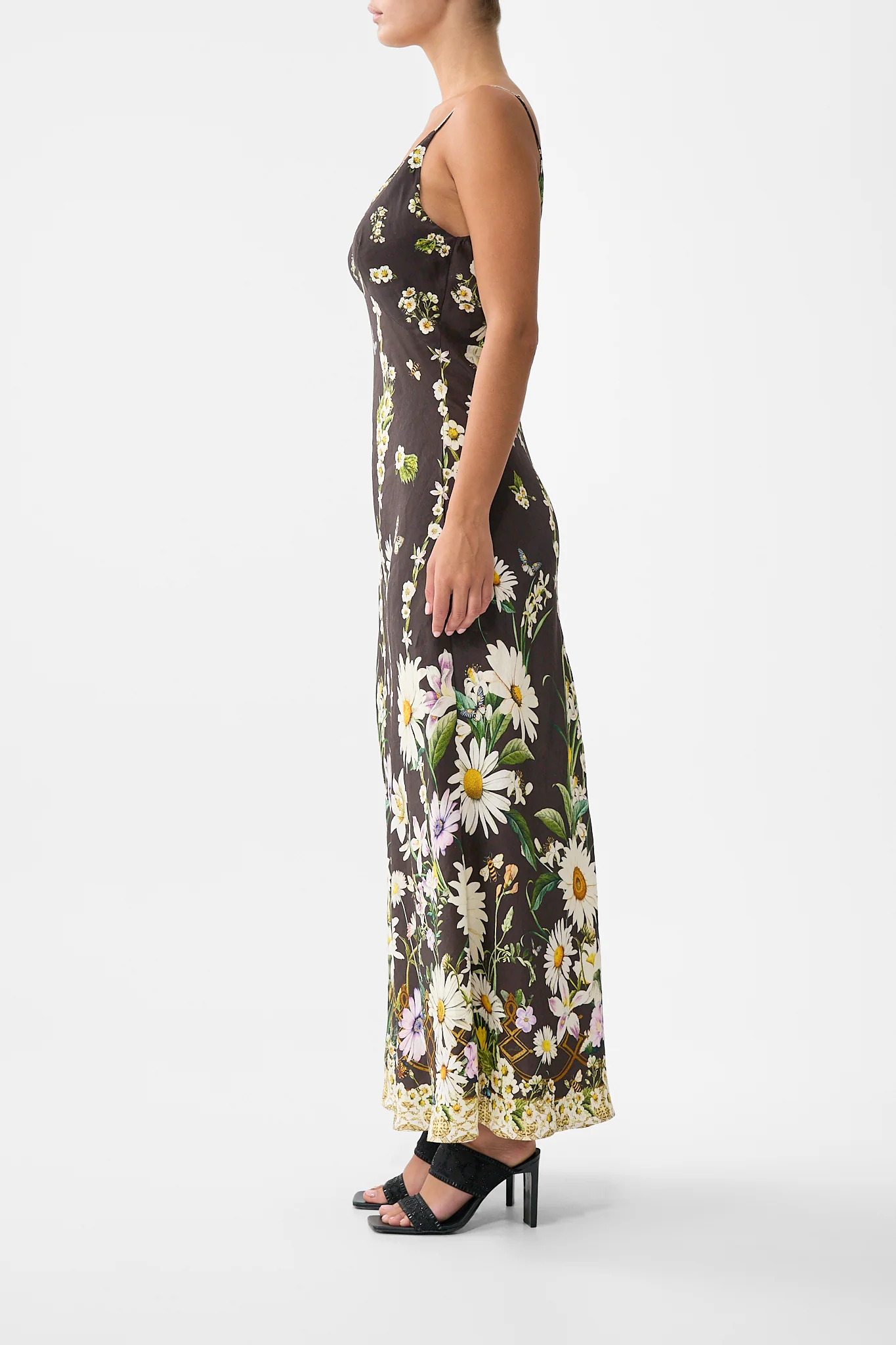 V NECK FULL LENGTH BIAS SLIP DRESS DISH IT, DAISY - Image 4