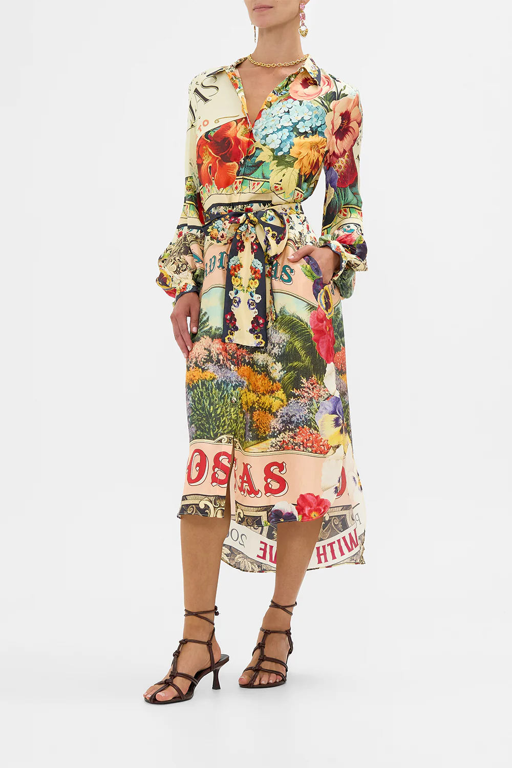 HIGH LOW MIDI SHIRT DRESS AROMATIC AMOR - Image 4