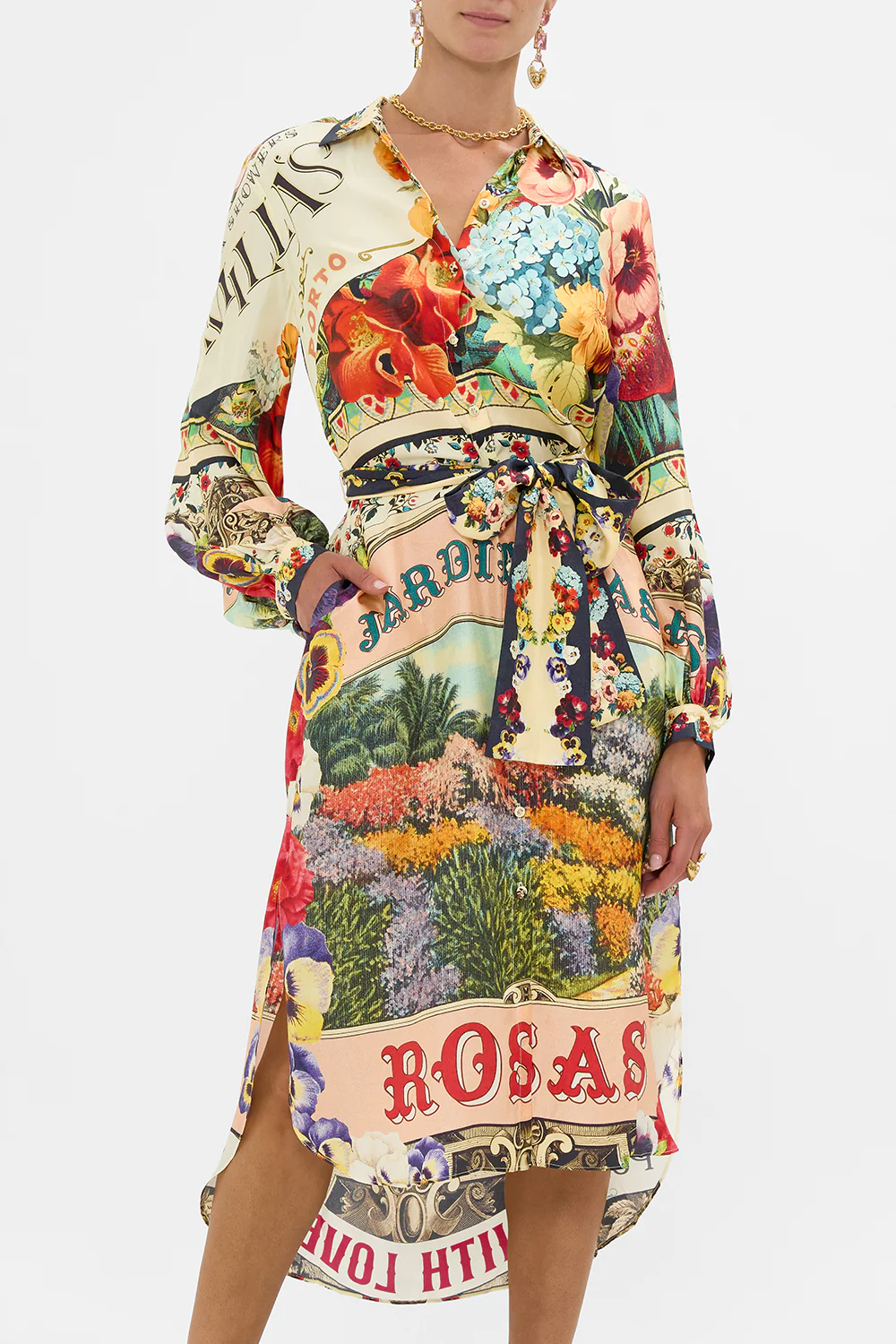 HIGH LOW MIDI SHIRT DRESS AROMATIC AMOR - Image 5
