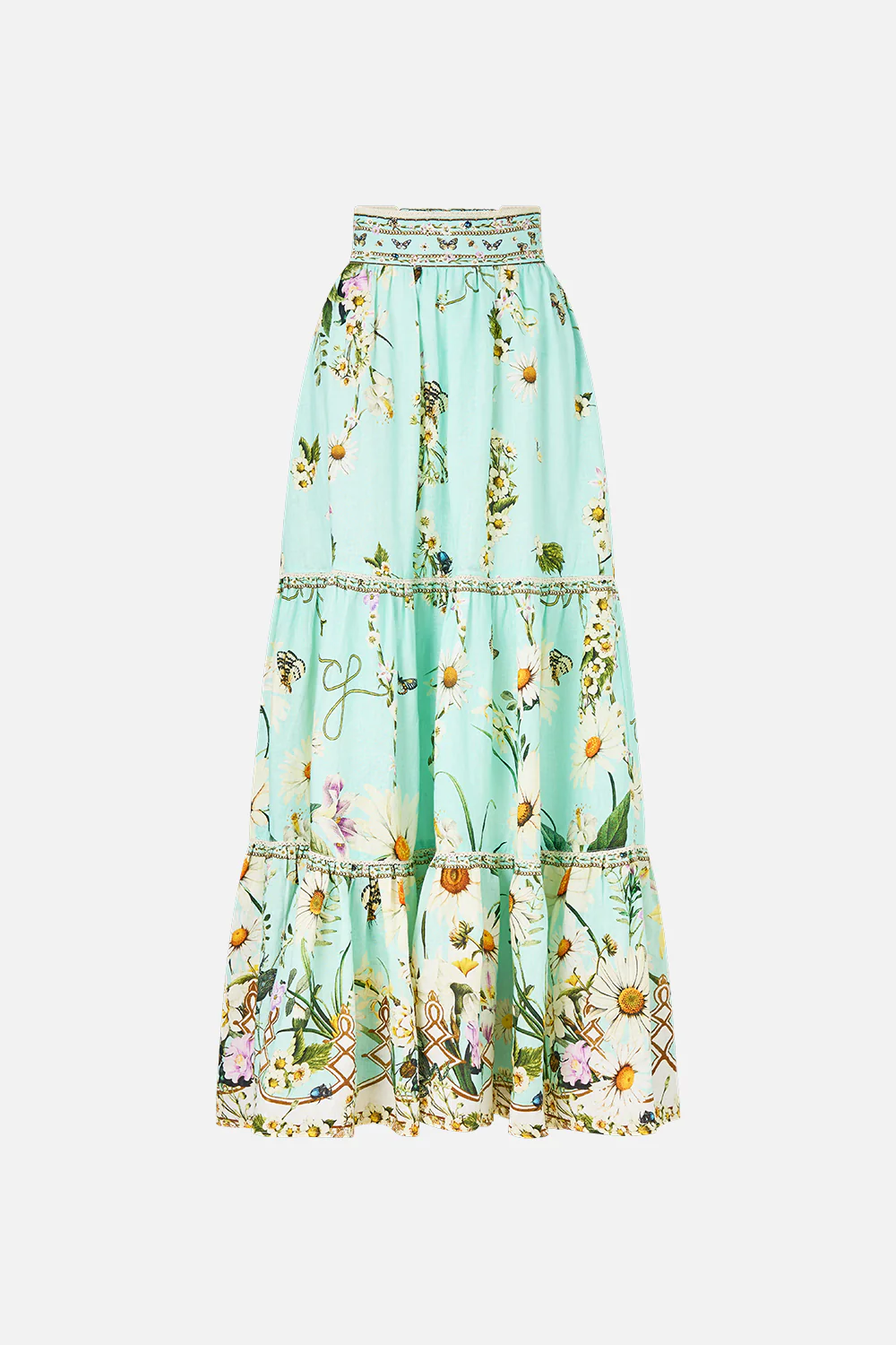 HIGH WAISTED TIERED SKIRT FLORAL FREEFALL - Image 3