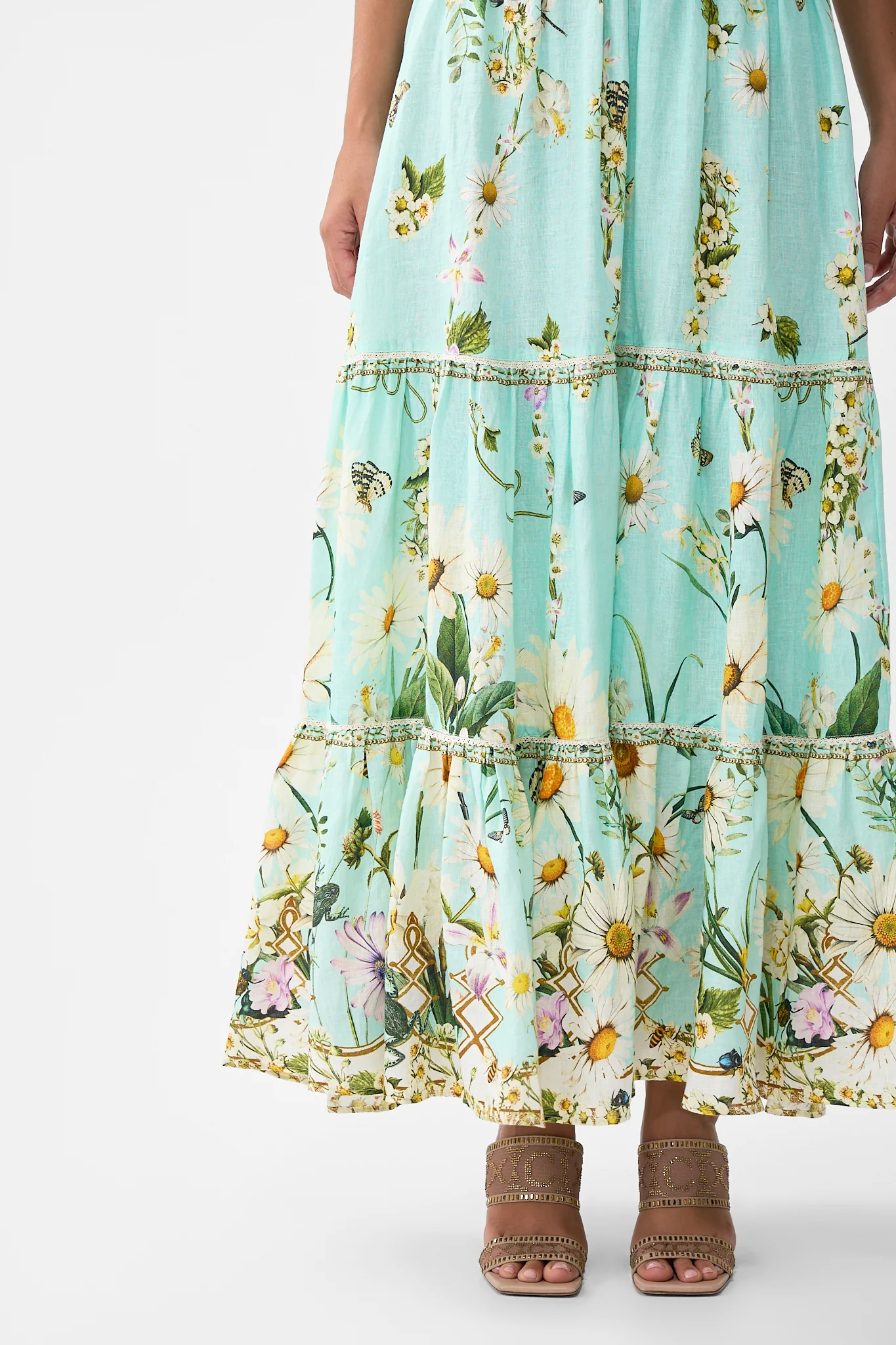 HIGH WAISTED TIERED SKIRT FLORAL FREEFALL - Image 5