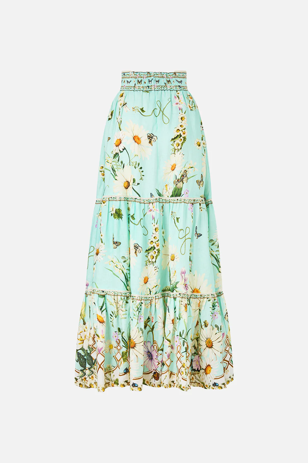 HIGH WAISTED TIERED SKIRT FLORAL FREEFALL - Image 8
