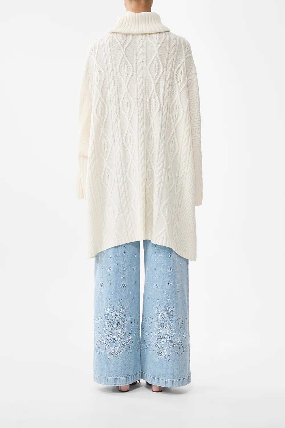 ROLL NECK KNIT JUMPER SOLID IVORY - Image 2