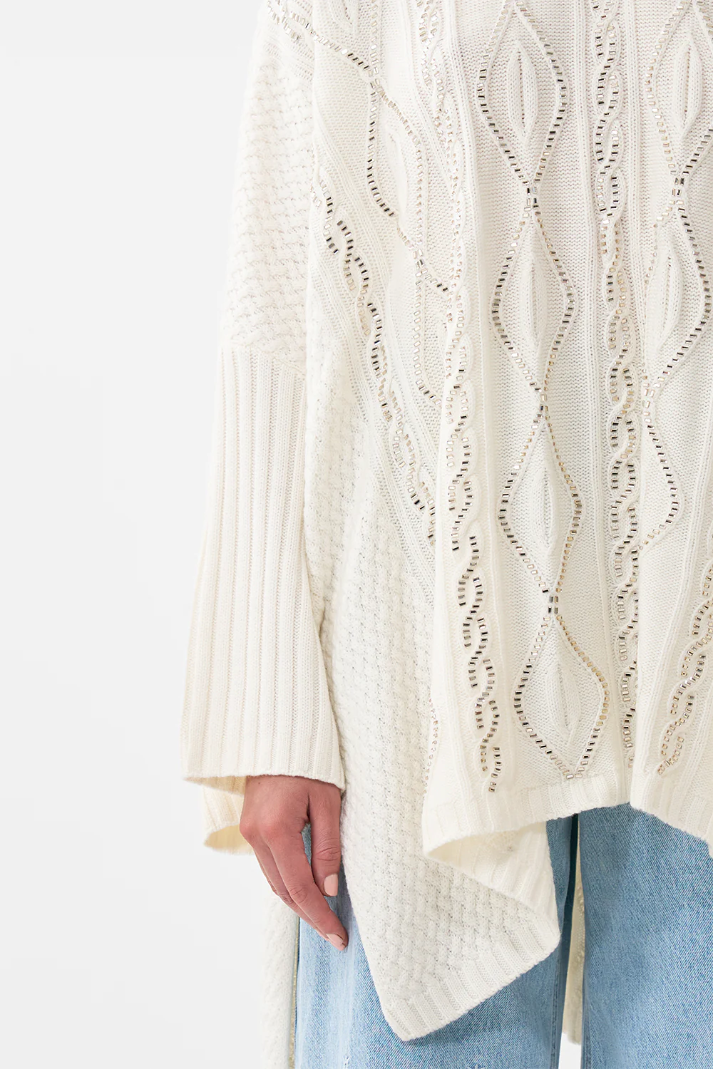 ROLL NECK KNIT JUMPER SOLID IVORY - Image 6