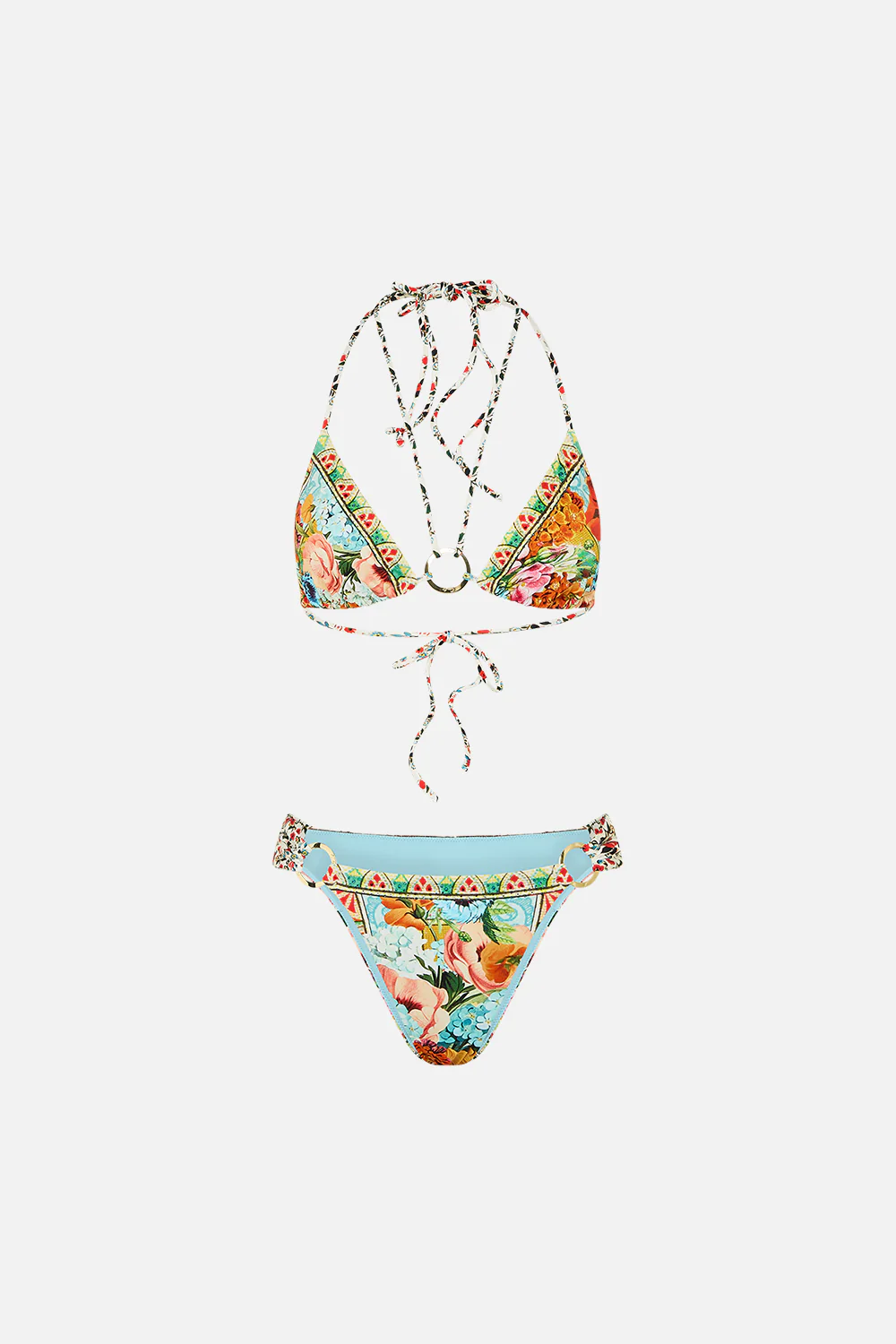 MULTI STRAP TRIANGLE BIKINI SET WITH RING TRIMS BATHING BOMBSHELL - Image 3
