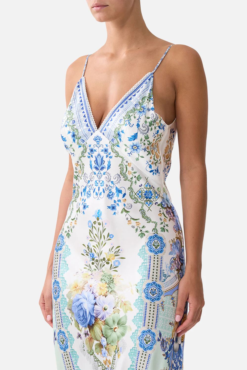 V NECK FULL LENGTH BIAS SLIP DRESS MY HOMESPUN HEART - Image 5