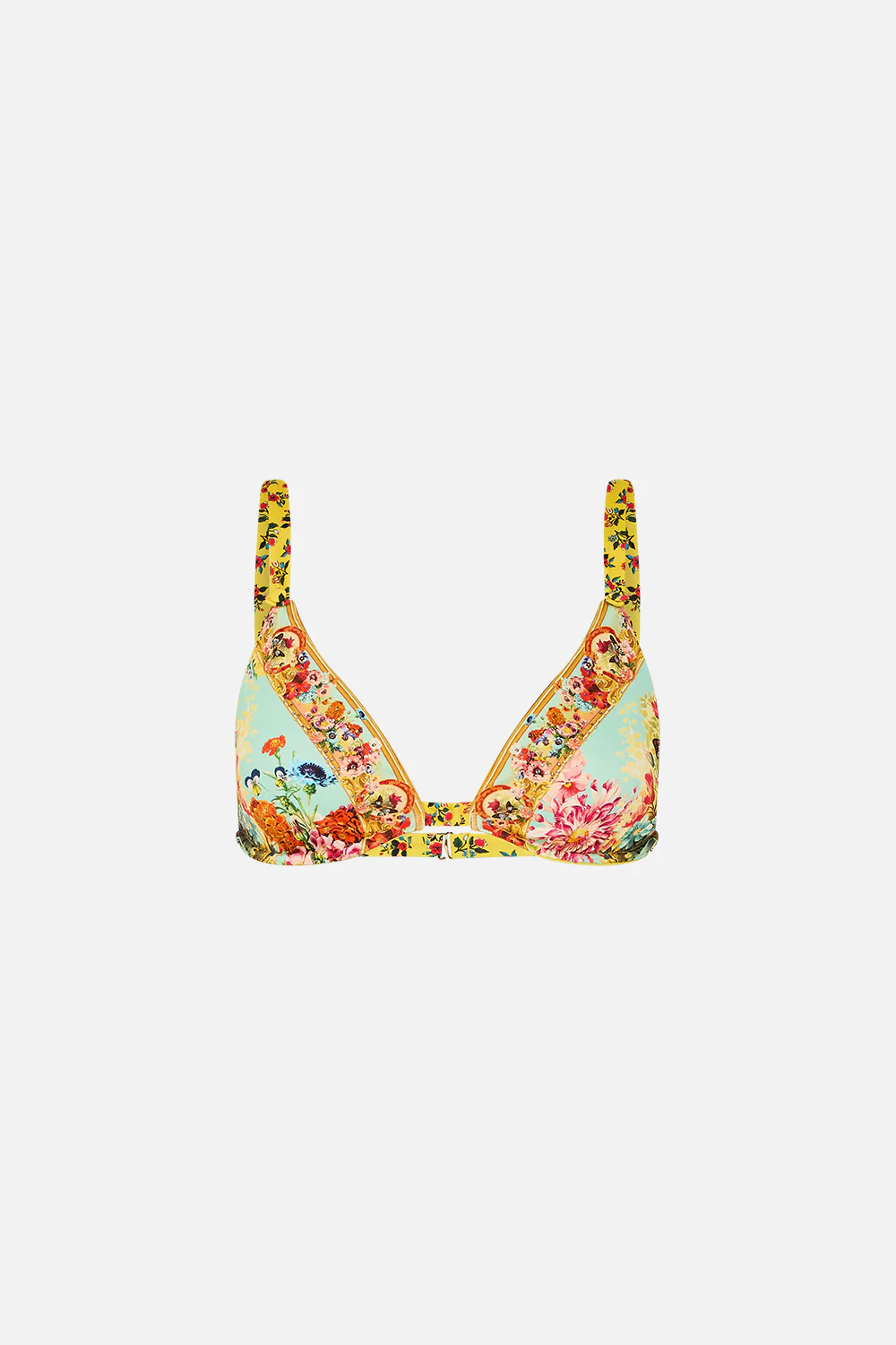 SOFT UNDERWIRE BIKINI TOP WITH BUTTON STRAPS AROMATIC TIGER FLOWER - Image 3