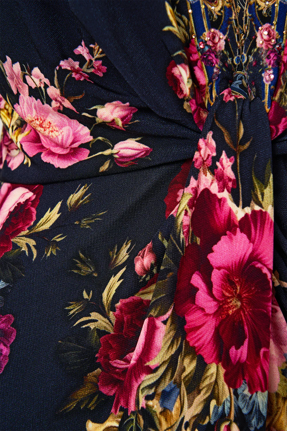LONG V NECK TWIST FRONT JERSEY DRESS ORNATE ON A PLATE - Image 6