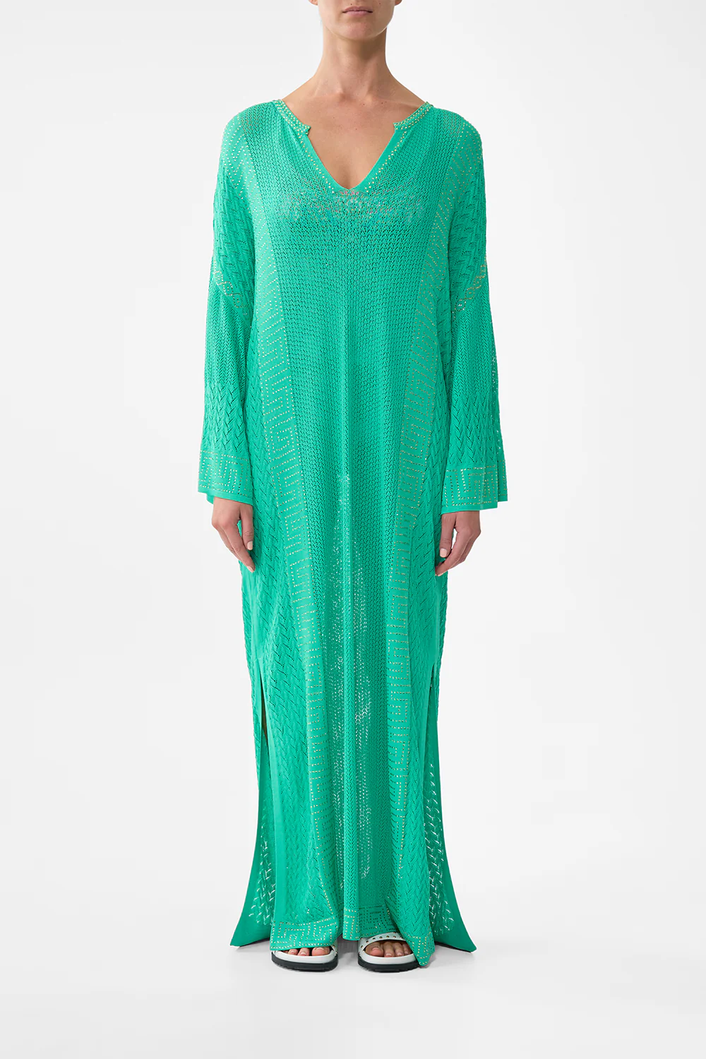 LONG V NECK KNIT KAFTAN SPIRIT OF SANTA MARIA