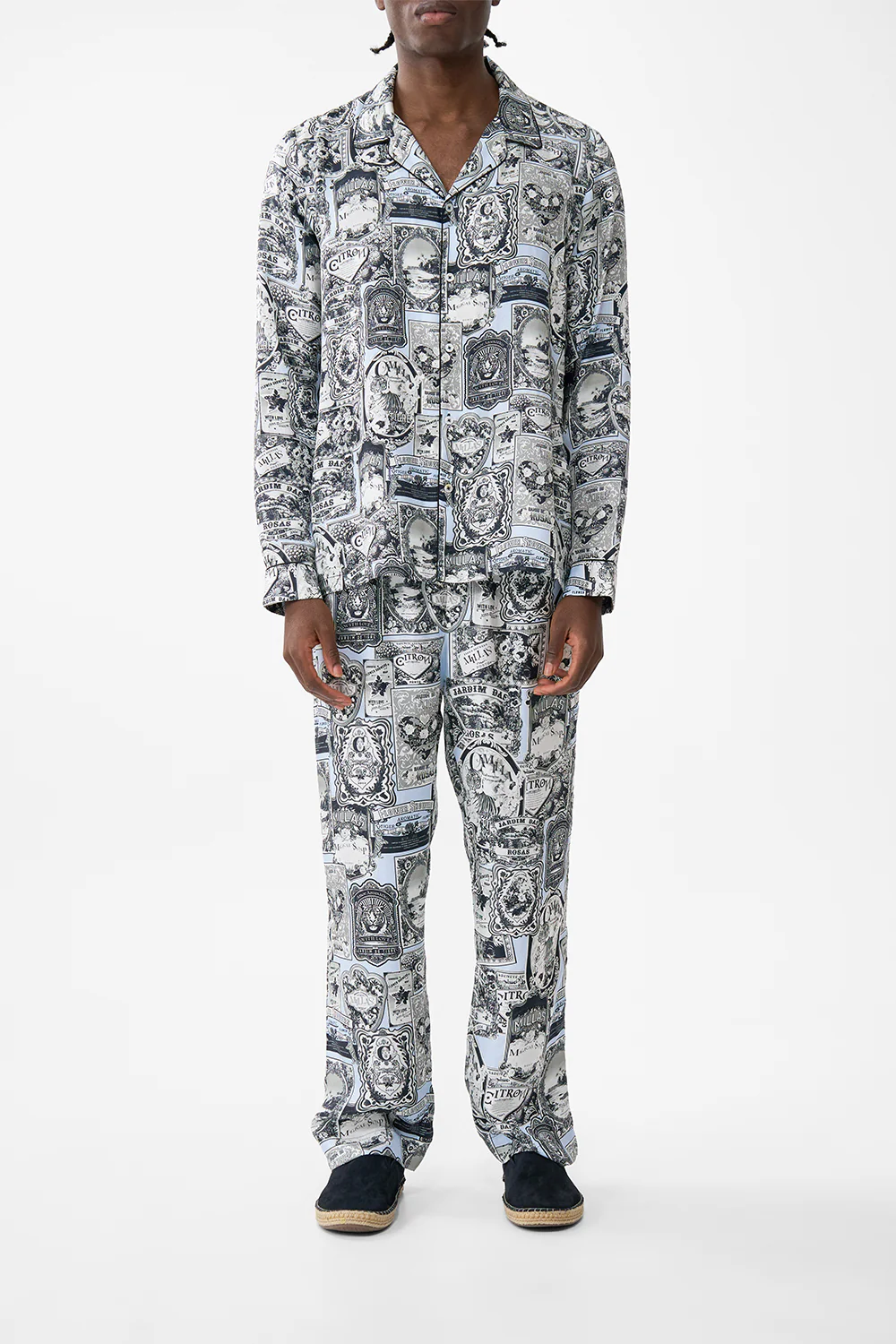 LONG SLEEVE CAMP COLLARED SHIRT FLOWER SHOWERS