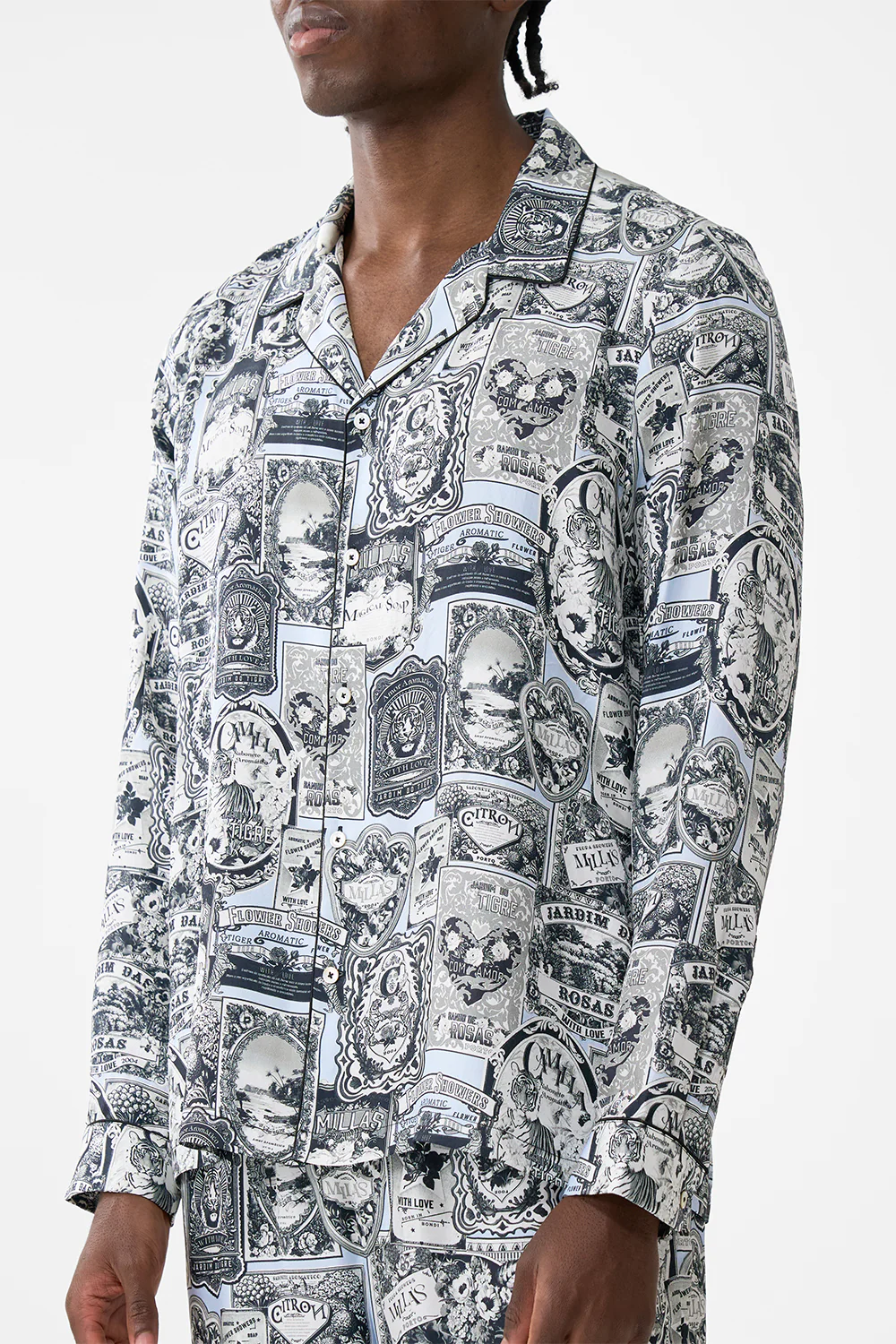 LONG SLEEVE CAMP COLLARED SHIRT FLOWER SHOWERS - Image 5