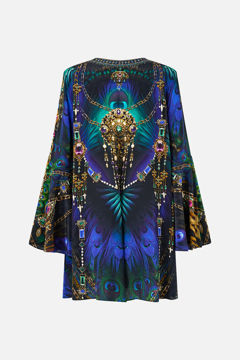V-NECK FLARED SLEEVE MINI DRESS DOMINICAN DECADENCE - Image 8