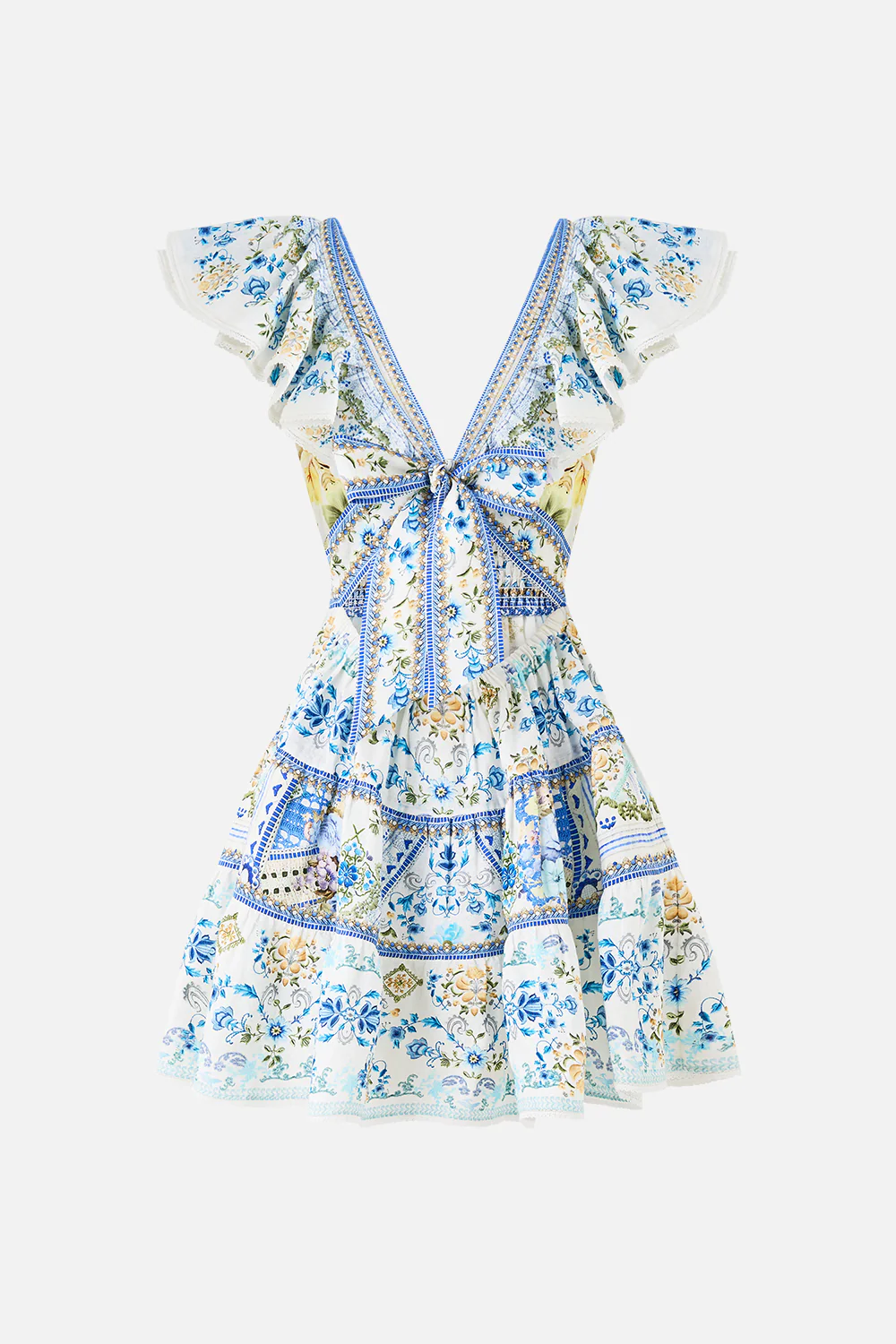 TIERED SHORT DRESS WITH NECK FRILL MY HOMESPUN HEART - Image 7
