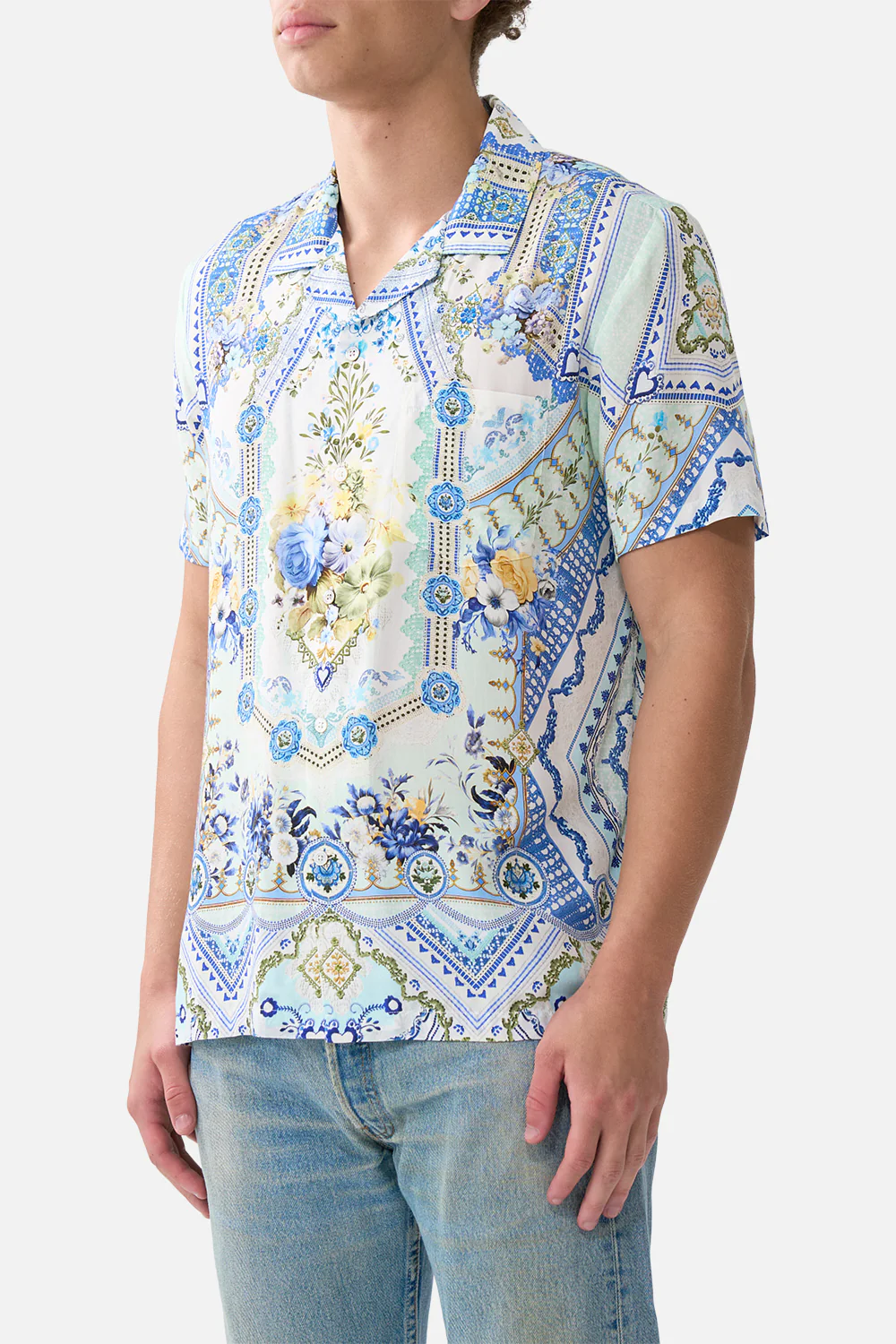 SHORT SLEEVE CAMP COLLARED SHIRT MY HOMESPUN HEART - Image 5