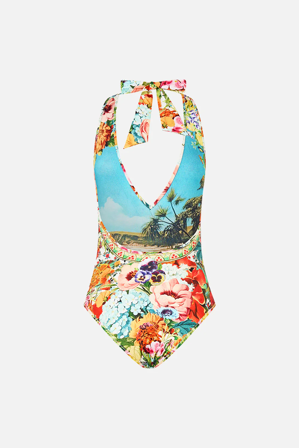 REVERSIBLE BIND EDGE V NECK HALTER ONE PIECE BATHING BOMBSHELL - Image 8