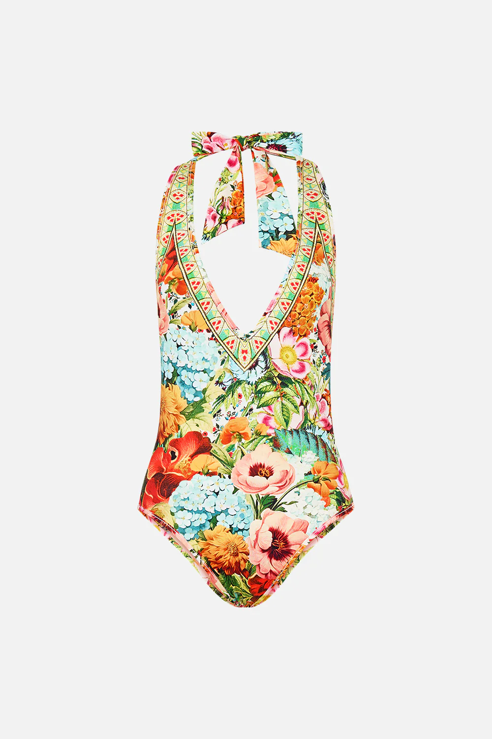 REVERSIBLE BIND EDGE V NECK HALTER ONE PIECE BATHING BOMBSHELL - Image 9