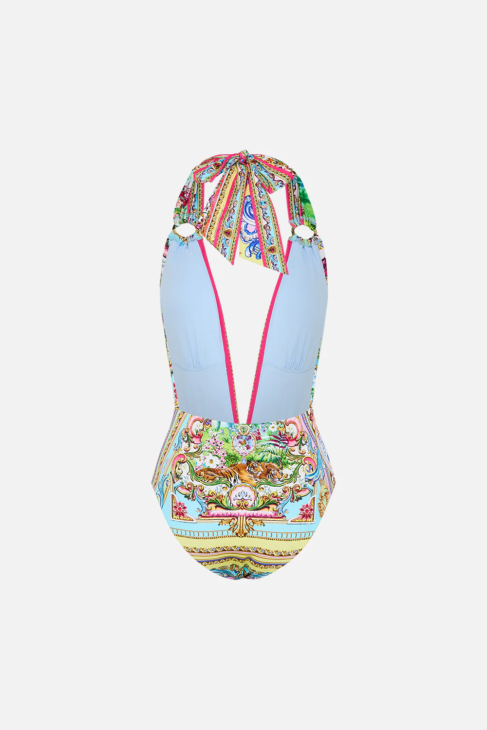 PLUNGE BACKLESS HALTER ONE PIECE WITH RING TIES SPIRIT OF SANTA MARIA - Image 6