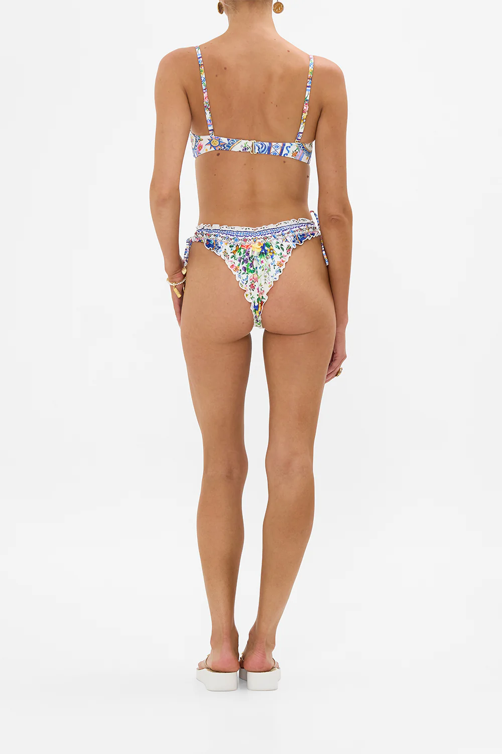 RUCHED SKIMPY BIKINI BOTTOM WITH TIE SIDES TILES DARLS - Image 2