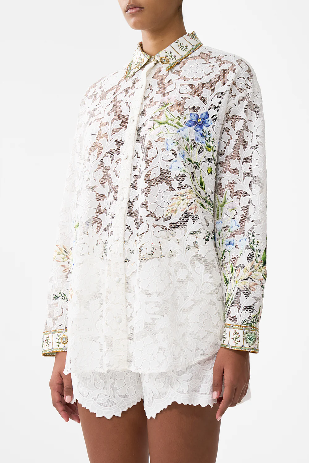 COLLARED SHIRT WITH SIDE BUTTONS DRESSING ROOM DRAMA - Image 5