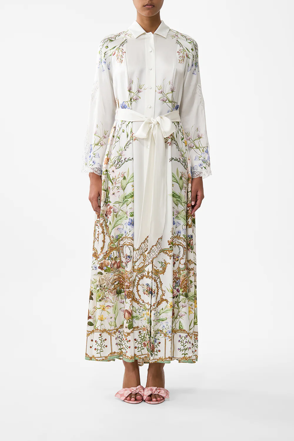 PRINTED TRENCH DRESSING ROOM DRAMA