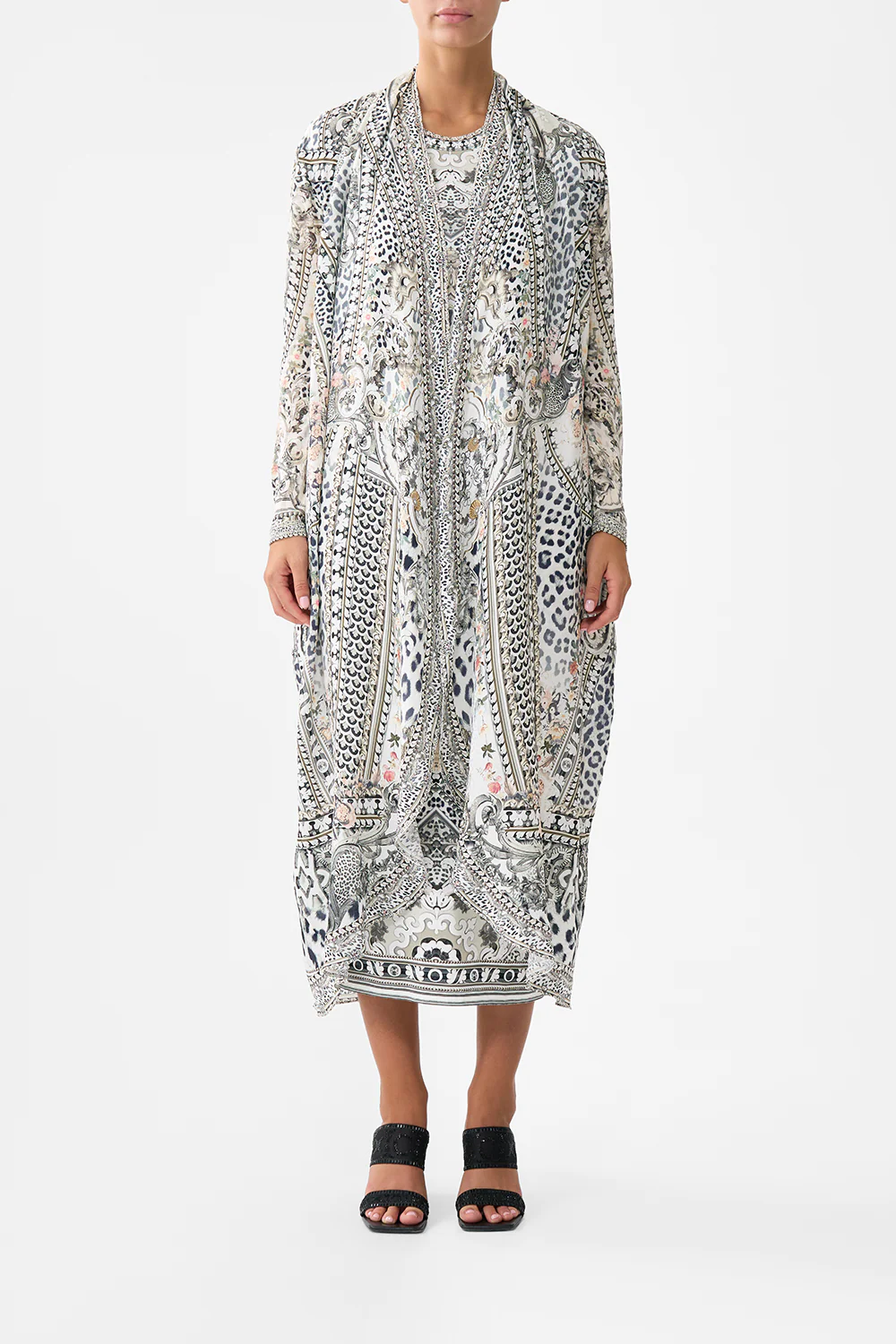 LONG CASUAL JACKET WITH POCKETS MARBLE HEAVEN