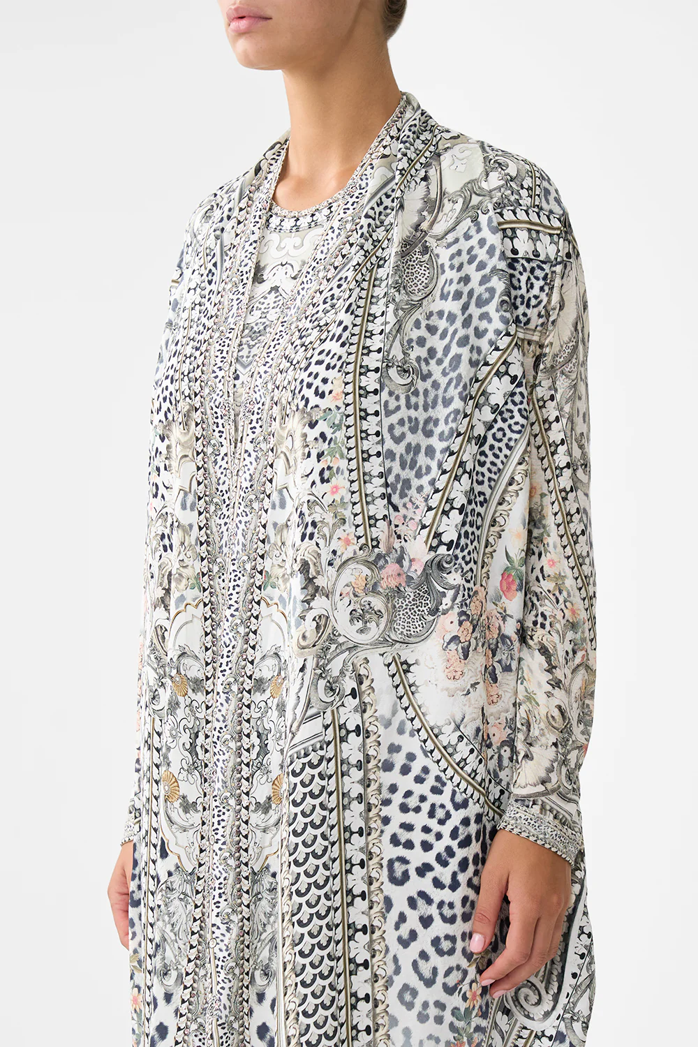 LONG CASUAL JACKET WITH POCKETS MARBLE HEAVEN - Image 5