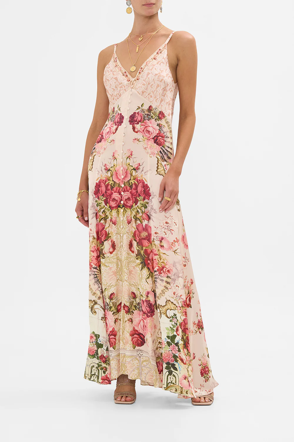 BUTTON FRONT STRAPPY DRESS MEET ME AT THE MAJESTIC