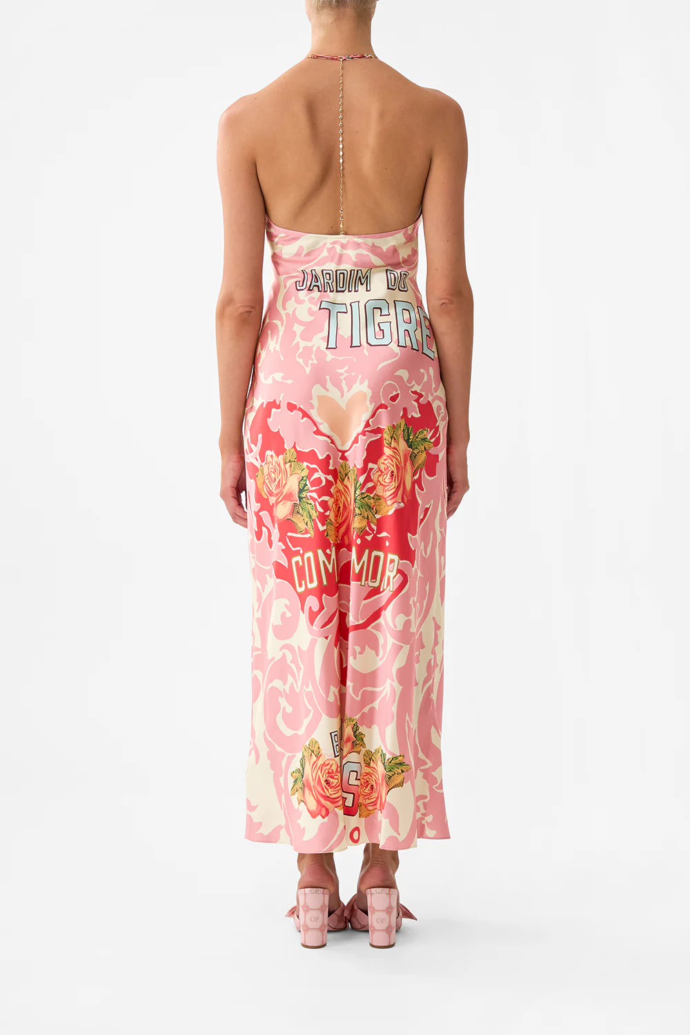 CHAIN DETAIL SLIP DRESS PINK PORTO - Image 2