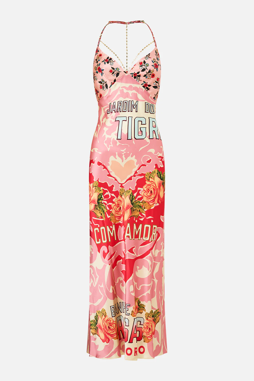 CHAIN DETAIL SLIP DRESS PINK PORTO - Image 3