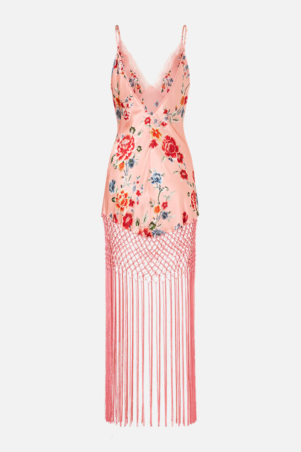 V NECK BIAS SLIP DRESS WITH FRINGING MAJESTIC MILLA - Image 7