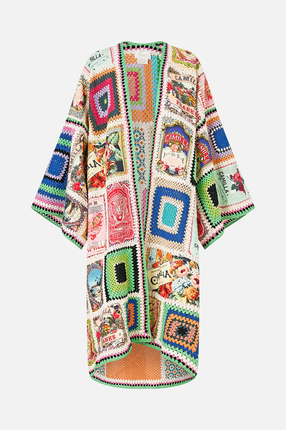 CROCHET PATCHED KIMONO COAT SOAP OPERA - Image 3