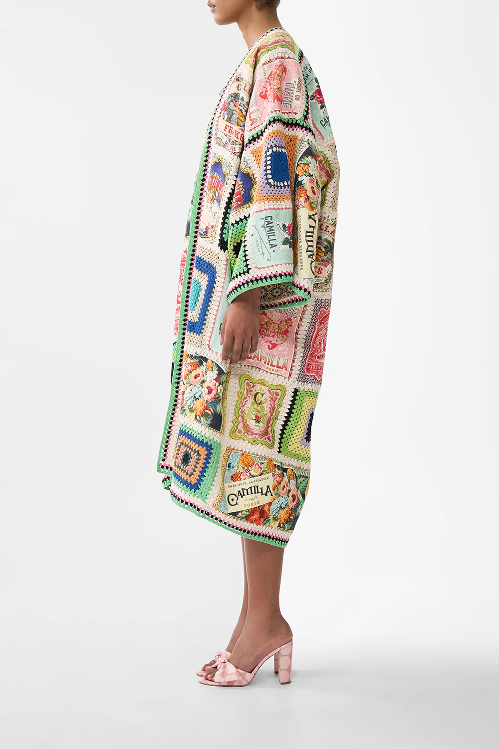 CROCHET PATCHED KIMONO COAT SOAP OPERA - Image 4