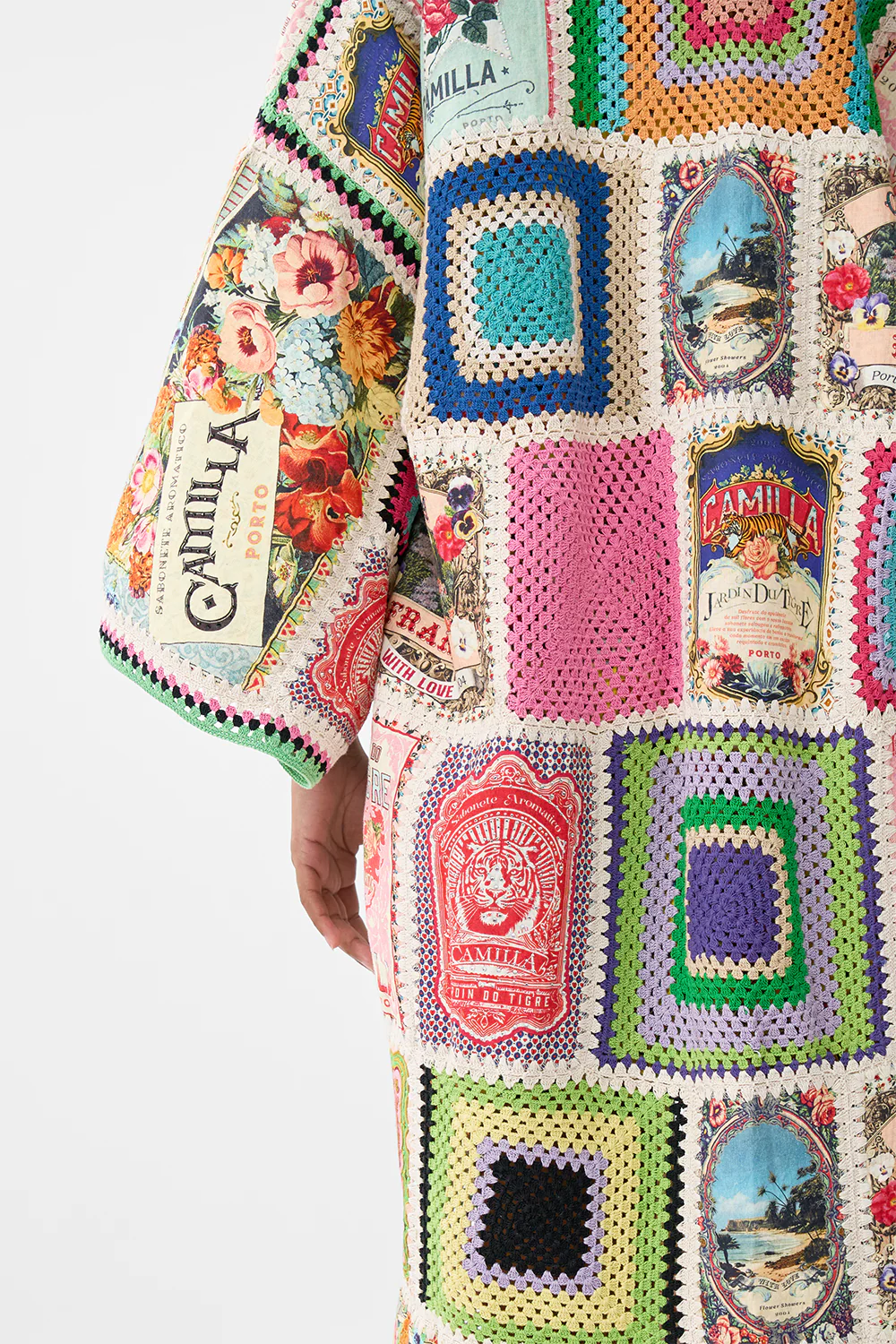 CROCHET PATCHED KIMONO COAT SOAP OPERA - Image 6