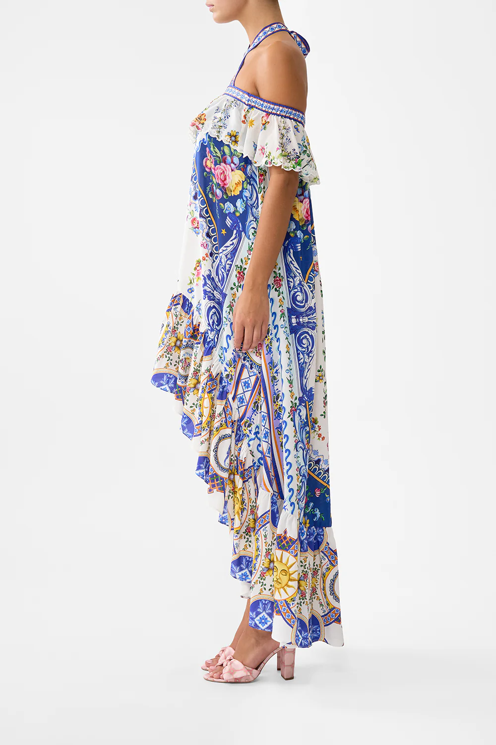 OFF SHOULDER SHAPED HEM DRESS TILES DARLS - Image 4