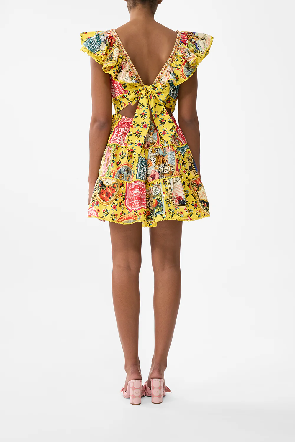 TIERED SHORT DRESS WITH NECK FRILL SOAP OPERA - Image 2