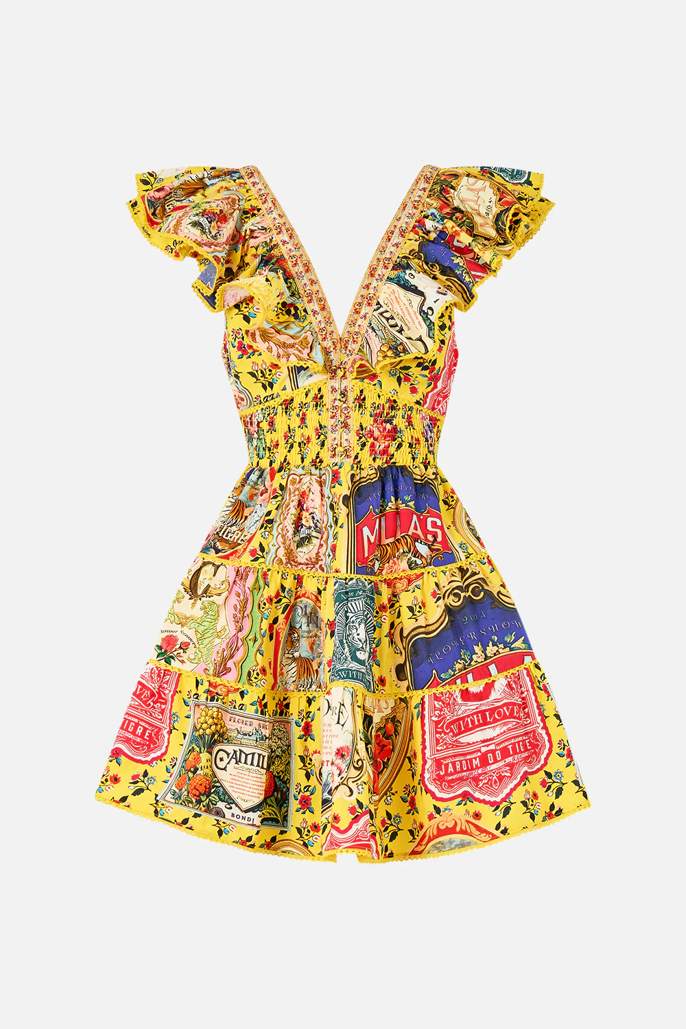 TIERED SHORT DRESS WITH NECK FRILL SOAP OPERA - Image 3