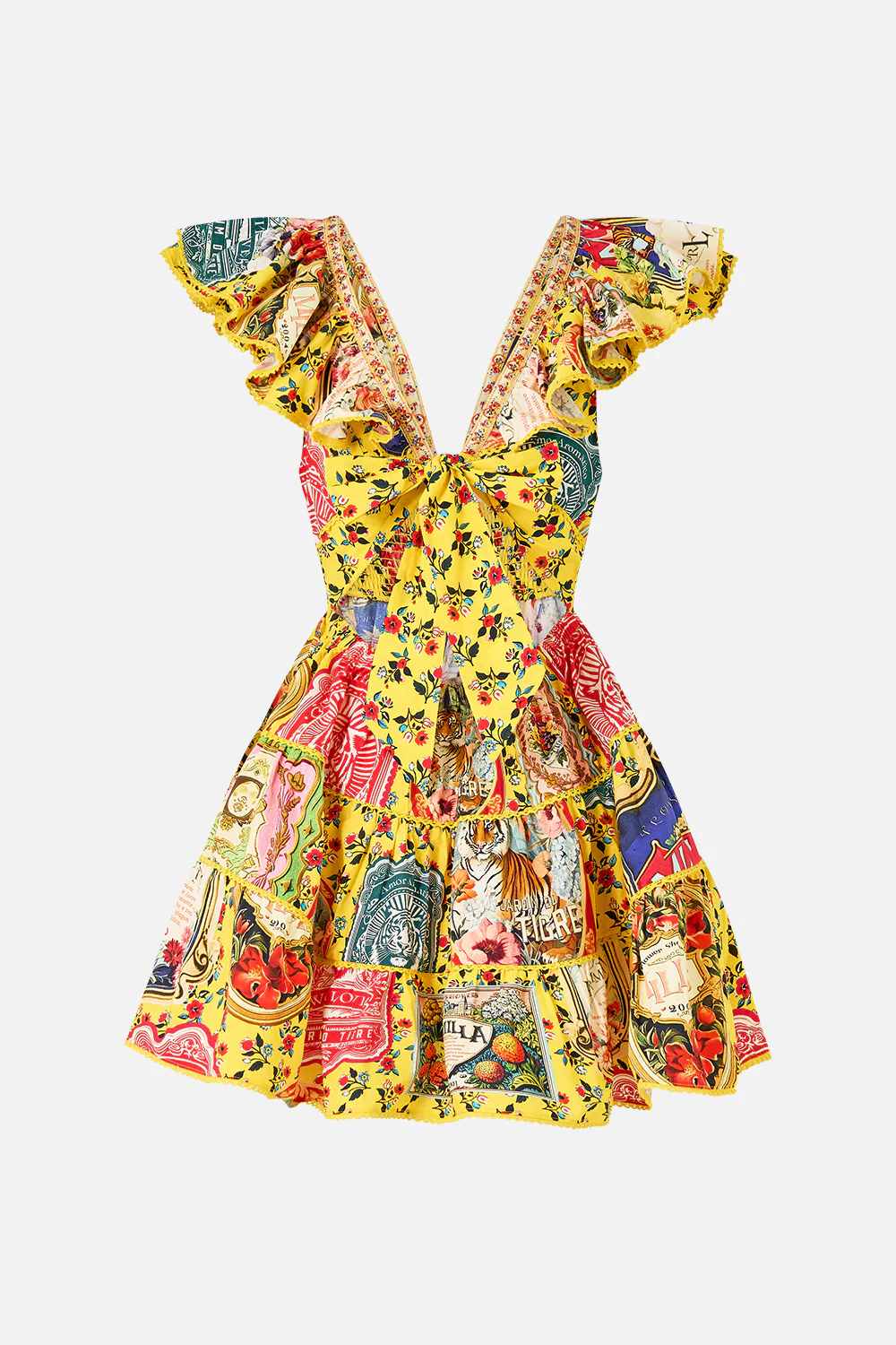 TIERED SHORT DRESS WITH NECK FRILL SOAP OPERA - Image 8