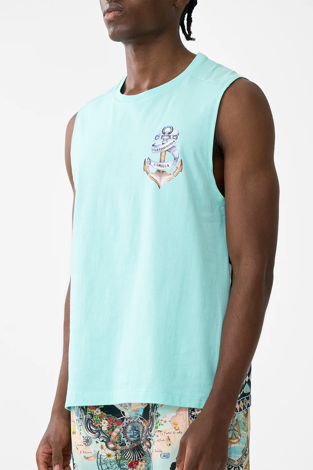 RELAXED FIT TANK WITH SILK CONTRAST BACK FOLK AFLOAT - Image 5